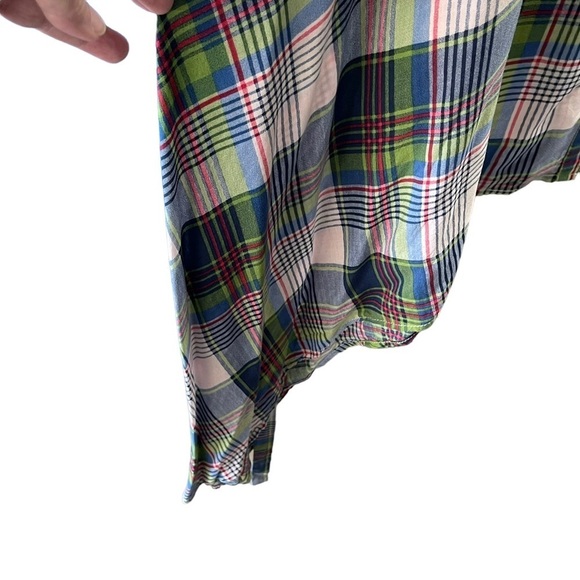 UMGEE Cotton Blend Plaid Long Sleeve Button Front Shark Bite Tunic Dress Small - Picture 10 of 11